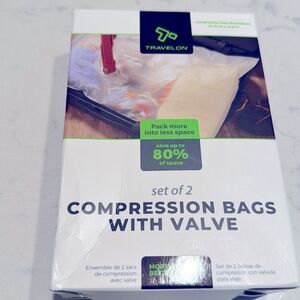 Travelon Set of 2 Compression Bags with
Valve - Frosted Bags with Valve NWT